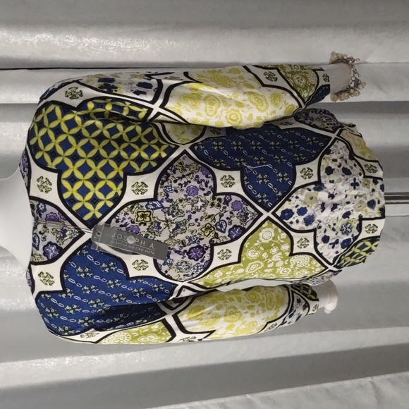 💚Joseph Spring White Blue Green Button Front Cardigan Knit Sweater S Paisley - Picture 4 of 10